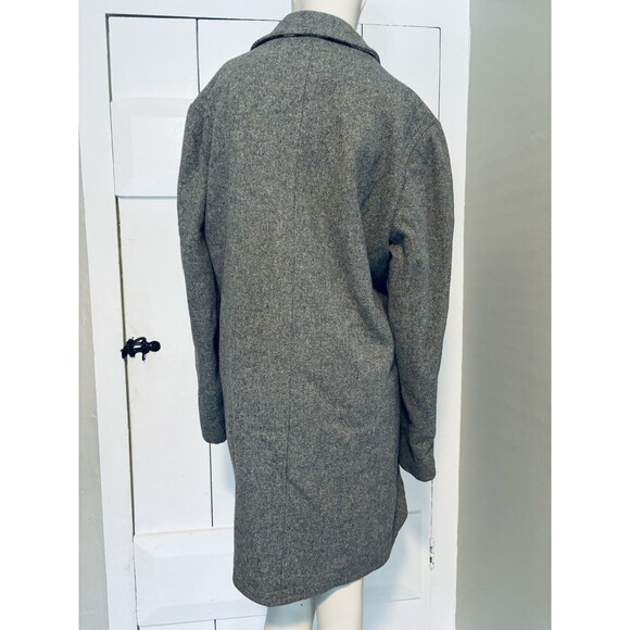 Zero King Men’s Gray Wool Dress Coat Jacket Size 40 - Vintage Wood Buttons Lined - Picture 2 of 14